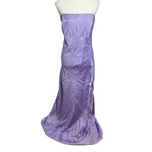 Tall Girl Vintage Formal Prom 90s Y2K Maxi Dress Women 16 Purple Beaded Corset